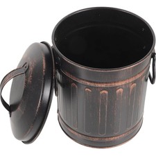 Ascheeimer Kamin Aschebehälter 19cm Metall Deckel Griff Grill Ummantelung