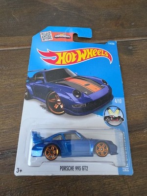 Hot Wheels Porsche 993 GT 2 Blue/Gold Wheels HW Showroom Half Roll Cage Variatio