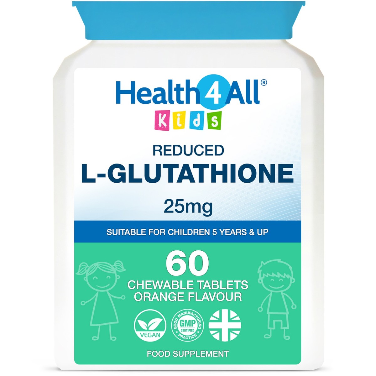 glutathione reduced tablets Kids L-Glutathione 25mg Chewable Tablets - Antioxidant, Heavy Metal Detox