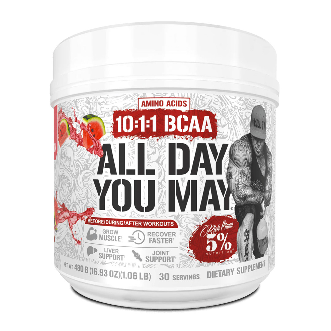 5% Nutrition All Day You May BCAA 10:1:1, Muscle Growth & Recovery, 30 Servings