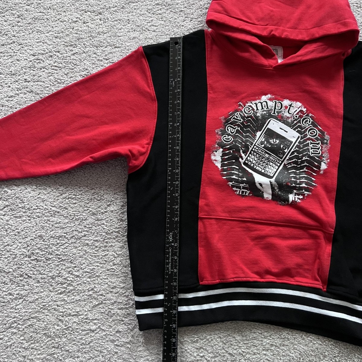 Cav Empt Red Black Pullover Hoodie Mens XL Graphic Made In Japan