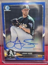 2018 Bowman Chrome Blue LOGAN SHORE Auto 137/150 Florida Gators