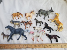 Vintage Plastic Animals Plastic Toy Figures Lot of 13