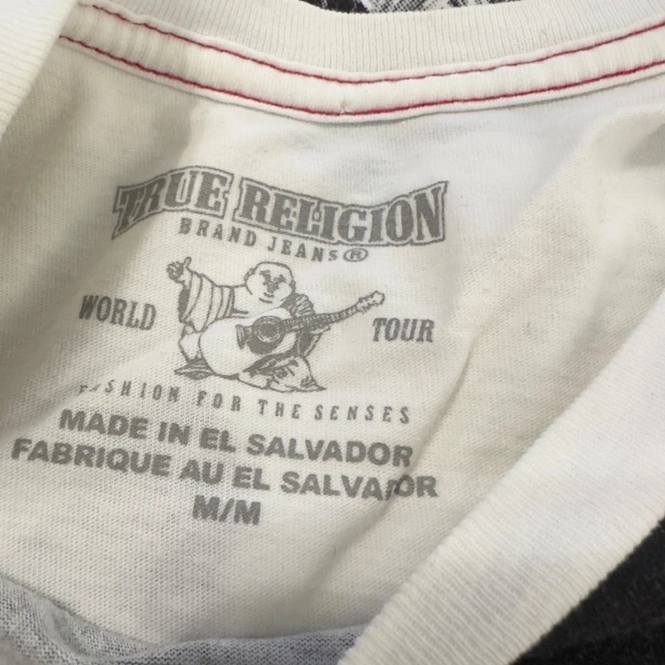 Lote De 3 Camisetas True Religion Para Hombre M Negro Gráfico Manga Corta Esenciales Y2K Foto 4 de 4