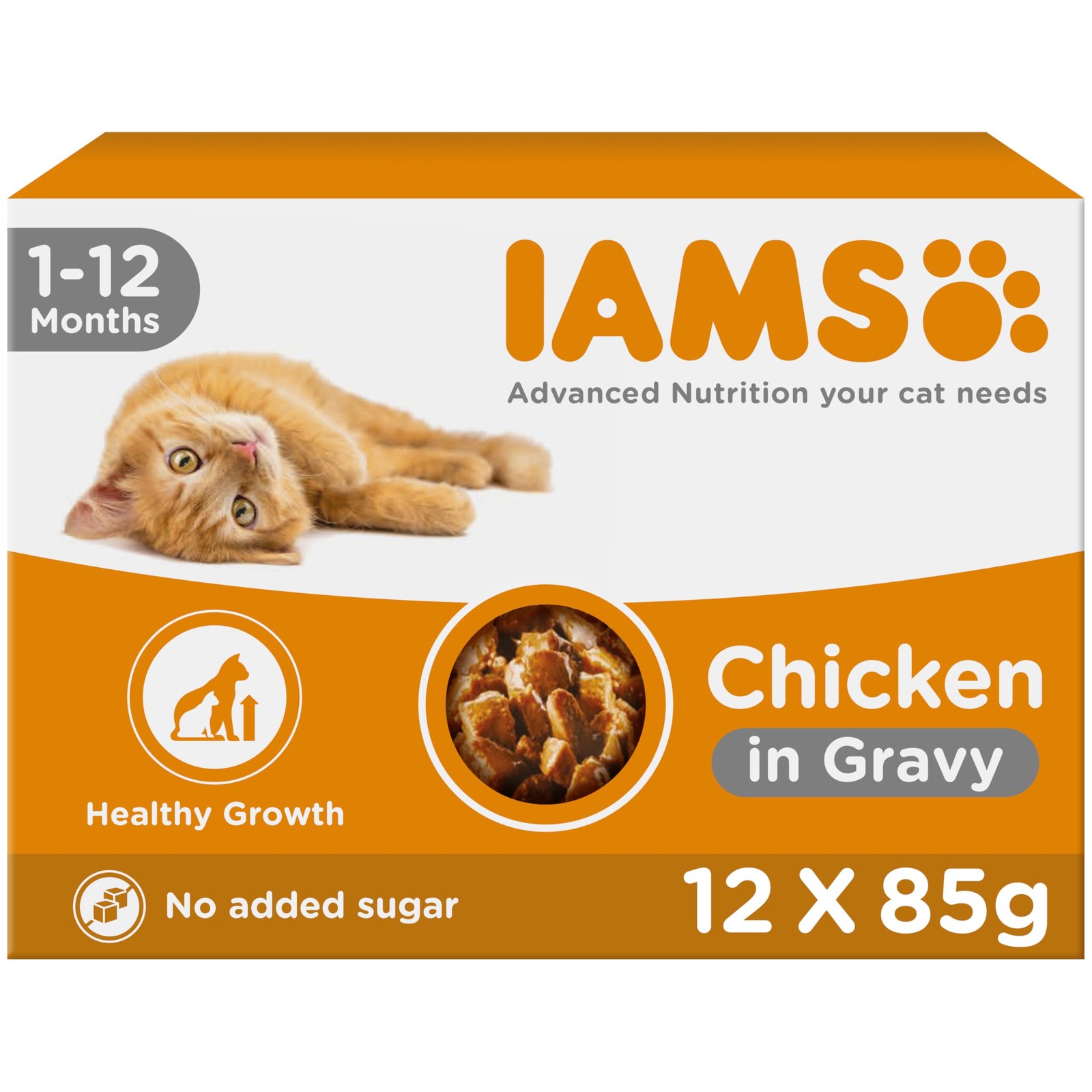 Kitten Chicken in Gravy Wet Food Pouches  12x85g Multipack, Optimal Nutrition