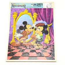 Golden Frame Tray Puzzle Disney's Mickey Mouse The Prince  Pauper 36570-Vintage