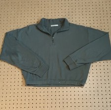 Marine Layer Women's Rory 1/4 Quarter Zip Olive Crewneck Sweatshirt