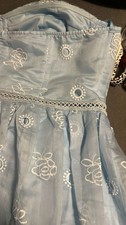 NWT Fashion Nova AMBER MINI DRESS LIGHT BLUE STRAPLESS WHITE EYELETS 3X PLUS SZ