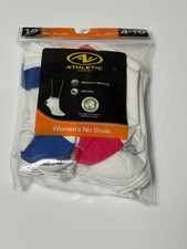 Athletic Works Womens 10 Pair No Show Socks - White Size 4-10