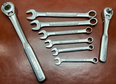 #ad VTG. CRAFTSMAN USA Made SAE v Combination Wrenches 2 Oil Port Ratchet Wrenches $49.95