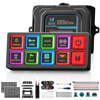 8 Gang Switch Panel Big Color Backlight BUtton LED Relay System 12V Marine Boat