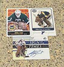 Mike Liut Blues SP Authentic Signed/ Fleer Greats/ Hartford OPC (3) Card Lot!