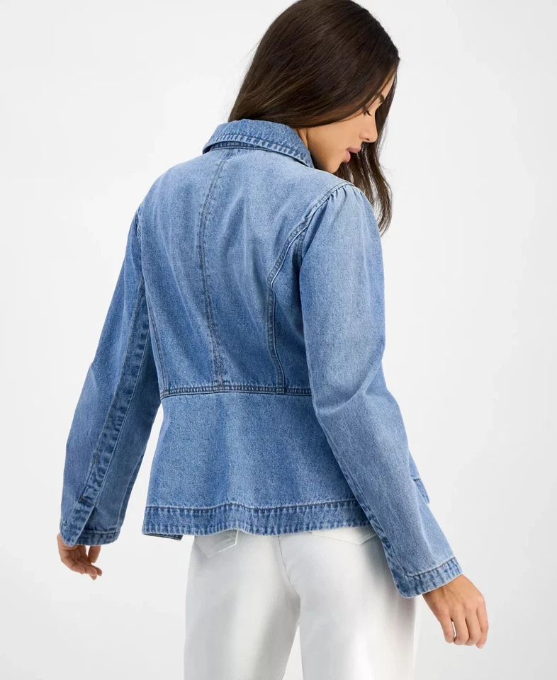 Chaqueta de algodón con dobladillo peplum Democracy para mujer Foto 4 de 4