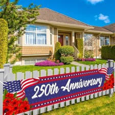America 250Th Anniversary Banner for Fence 4Th of July Fourth of July Patriotic