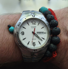 Citizen Quartz WR50 Day/Date White Dial Silver Steel Bracelet 35mm Men's