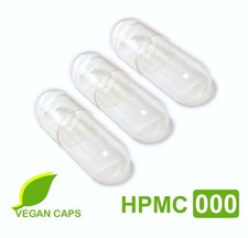 Empty Capsules Vegan HPMC - Vegetable - Size 000 Cellulose Transparent