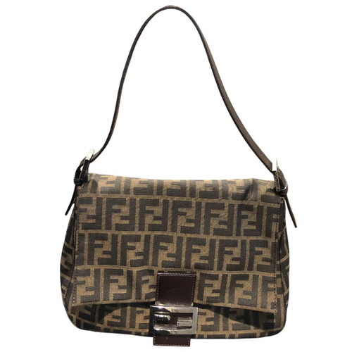 FENDI Mamma Flap Bag Brown Nylon/Jacquard Shoulder Bag #2255