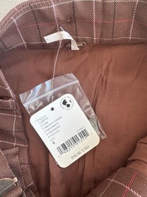 Free People Saturn Bubble Mini Skirt Brown Plaid Size 4