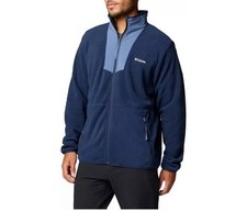 NWT Columbia Mens XXL Sequoia Grove Full Zip Fleece Jacket Navy Blue Zip Pockets