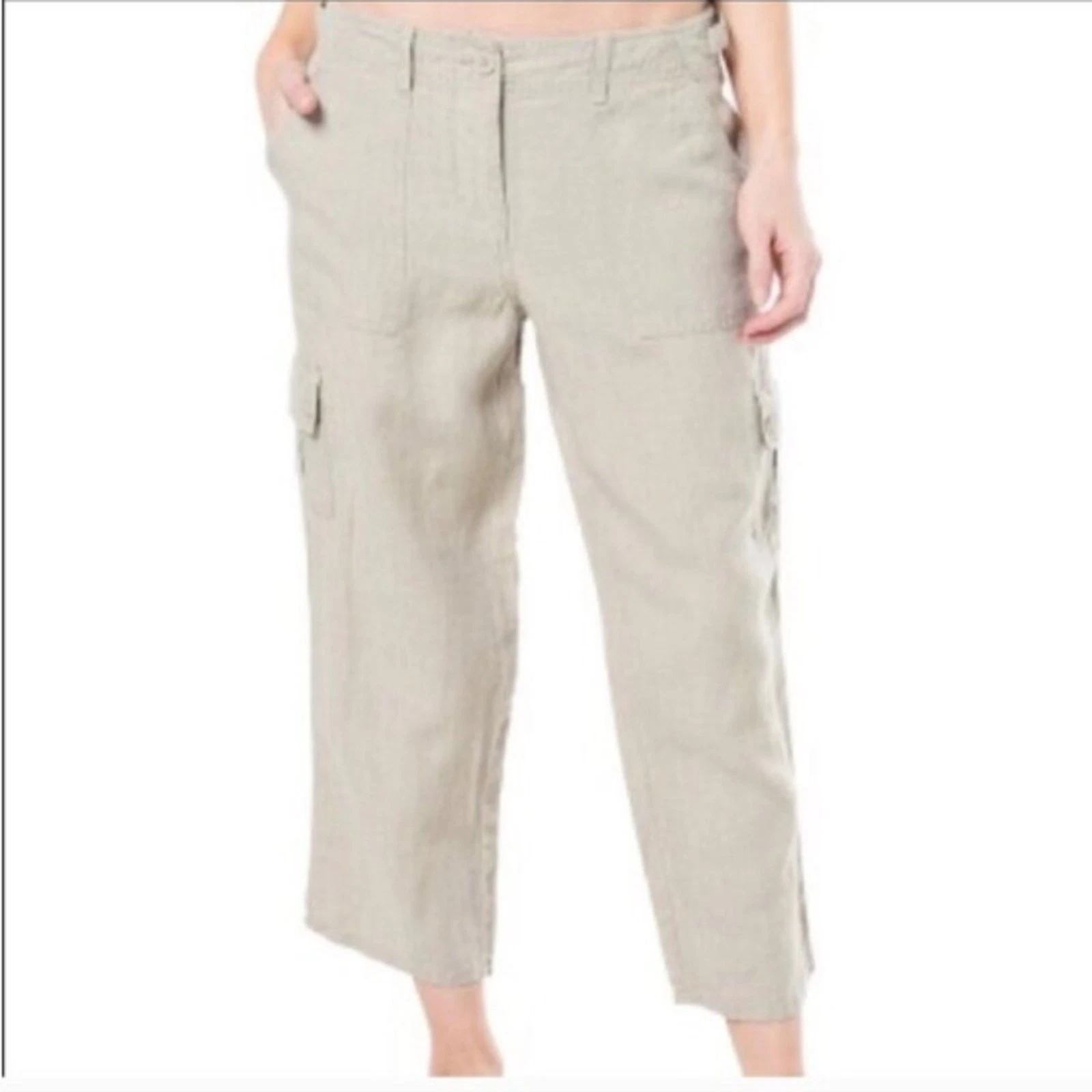 Tommy Bahama Women's 100% Linen Cargo Capri Pant Size 14