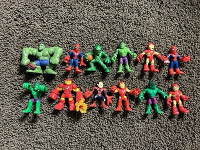 Playskool Hasbro Super Hero Squad Marvel Mini Figures Lot of 12 Spider-Man Hulk