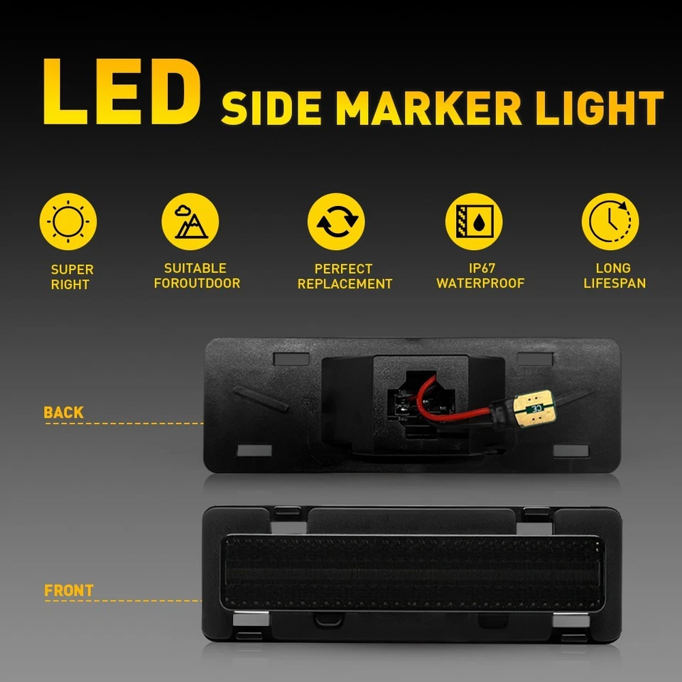 Luz de señalización lateral LED delantera blanca para Chevy Camaro Pontiac Firebird 1982-1992 Foto 4 de 4