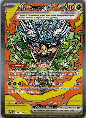 Teal Mask Ogerpon ex 145/131 Holo Prismatic Evolutions Pokemon NM