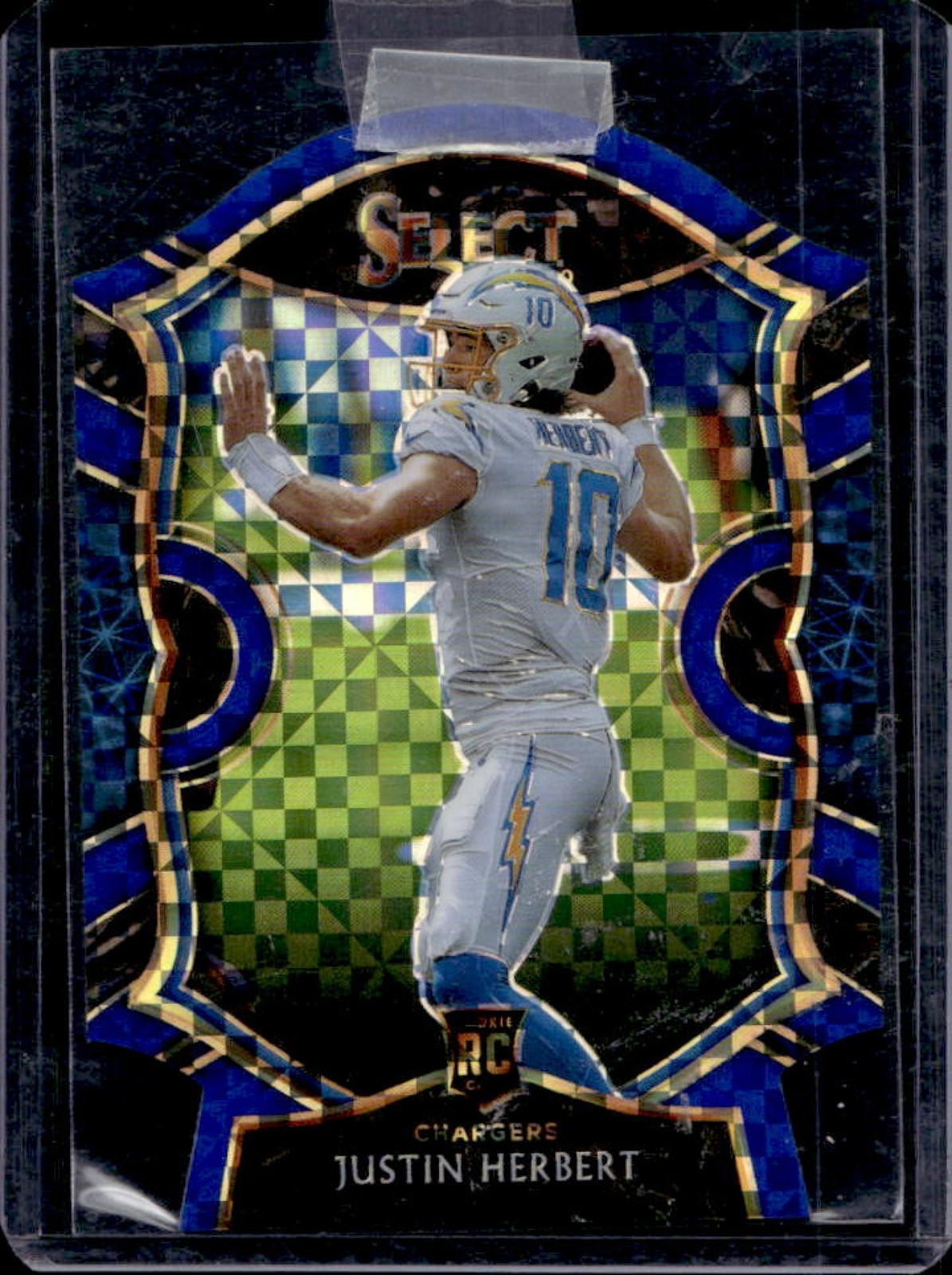 2020 Select Justin Herbert RC Blue Prizm Die Cut Concourse #44 Chargers
