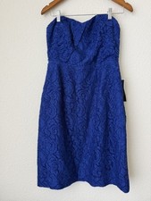 Jcrew Royal Blue Lace Strapless Dress NWT
