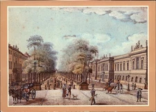 Unter den Linden Berlin Germany vtg postcard Artist Friedrich August Calau r935