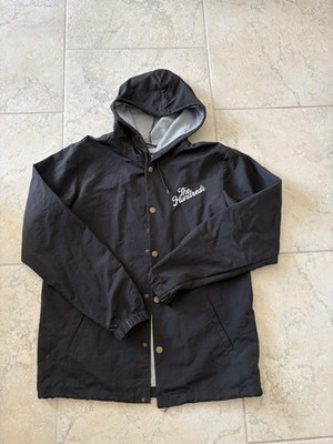 The Hundreds Rain Jacket Mens M Streetwear Raincoat Hooded Windbreaker Black