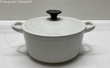 Le Creuset White Enameled Cast Iron Small 7