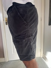 Wrangler Black Relaxed Fit Cargo Shorts L 34W