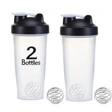 2 Pack 28oz Shaker Bottles Protein Mixer Cups with Stainless Steel Whisk Ball