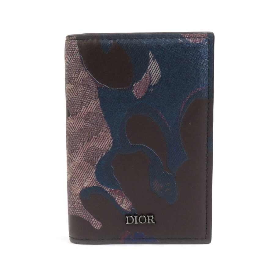 Authentique porte cartes Christian Dior x Peter Doig cuir multicolore   h30627j