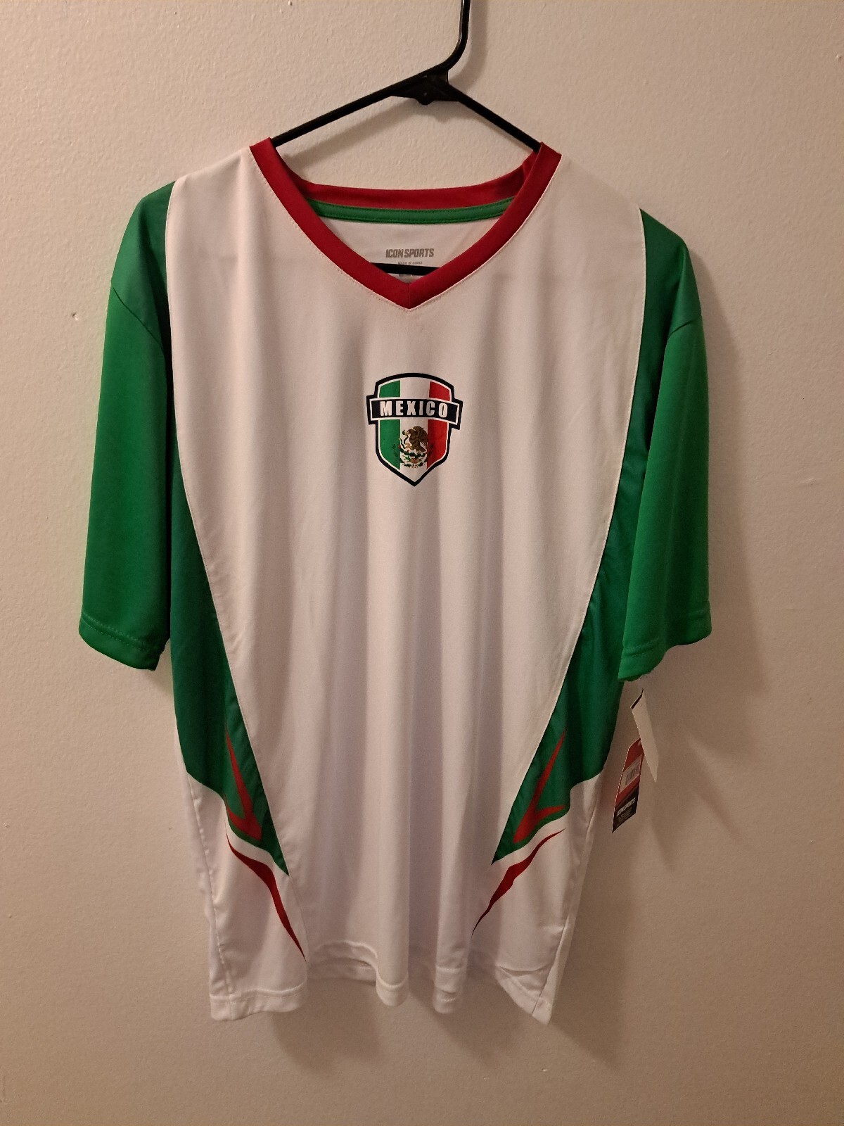 Mexico National Soccer Team Icon Sports Performance Game Day Shirt White Size L.