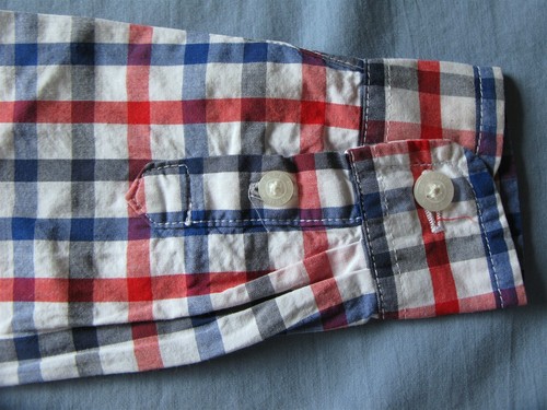Camisa a Cuadros Janie and Jack Abotonada Roja Blanca Azul Cuadros LS Niños 18-24 M Usada en Excelente Condición - Imagen 5 de 10