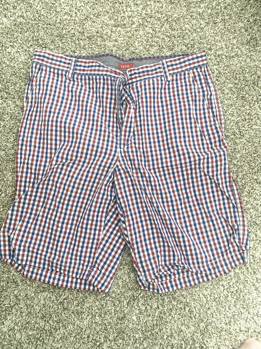 Izod Red Blue White Plaid Shorts Men s Size 38 654 eBay