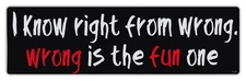 Bumper Stickers - I Know Right From Wrong, Wrong Is Fun One - Bad Girl, Bad Boy