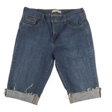 Levi's Shorts Woman's Size 10M 515 Blue Med Wash Denim Jean Raw Hem