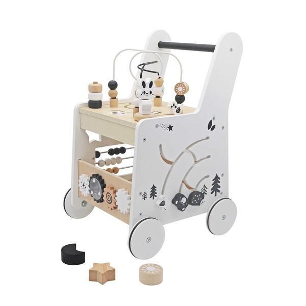 6IN1 Lauflernwagen Kinderspielzeug FüR Kinder Lauflernhilfe Holz Ab 1 Jahr Weiß-image