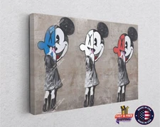 Mickey Cartoons Classic Street Wall Design Banksy Wall Art Design Canvas Prints