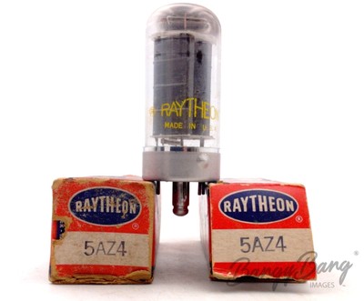 2 Vintage Raytheon 5AZ4 High Vacuum Full Wave Rectifier Radio Audio Vacuum Tube
