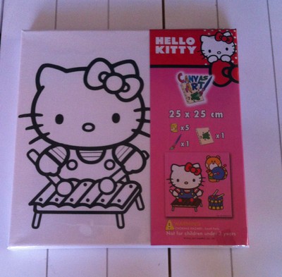 Hello Kitty Mal-Set mit Leinwand Pinsel und Farben