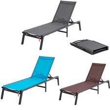 Patio Reclining Chaise Lounge Chair Outdoor Pool Lawn Beach Loungers