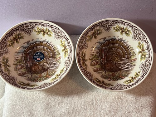 Royal Stafford England 2er Set Truthahn große Müslischalen oder Suppenschalen PO8609