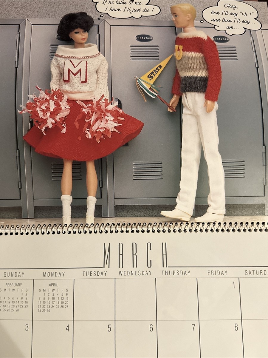 Vintage 1991 Nostalgic Barbie Calendar Mattel Great For Framing