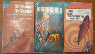 Lot of 3 Ace Doubles science fiction paperbacks, Piserchia, Tubb, more