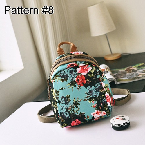 Convertible Floral Nylon Small Backpack Rucksack Sling Bag Chest Pack Purse - Picture 16 of 16