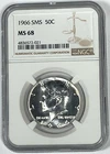 1966 SMS NGC MS68 Kennedy Half - Price Guide $320 - Excellent high grade!!